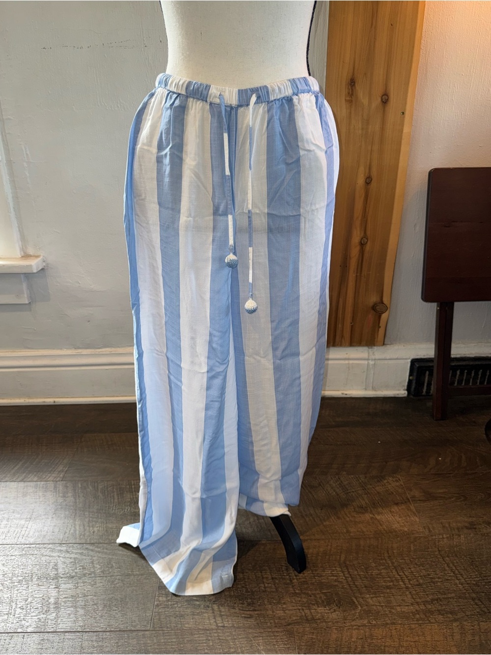 NWOT Striped Linen Lightweight Drawstring Pants